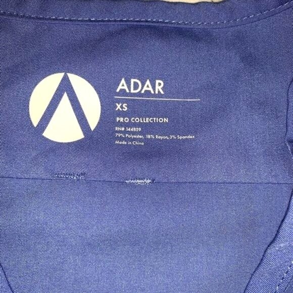 Adar Womens Scrub Set S In Blue Pro & Responsive Collections Polyester Blend V-N - Picture 2 of 14